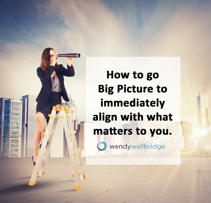 How to Go Big Picture to Immediately Align with What Matters to You